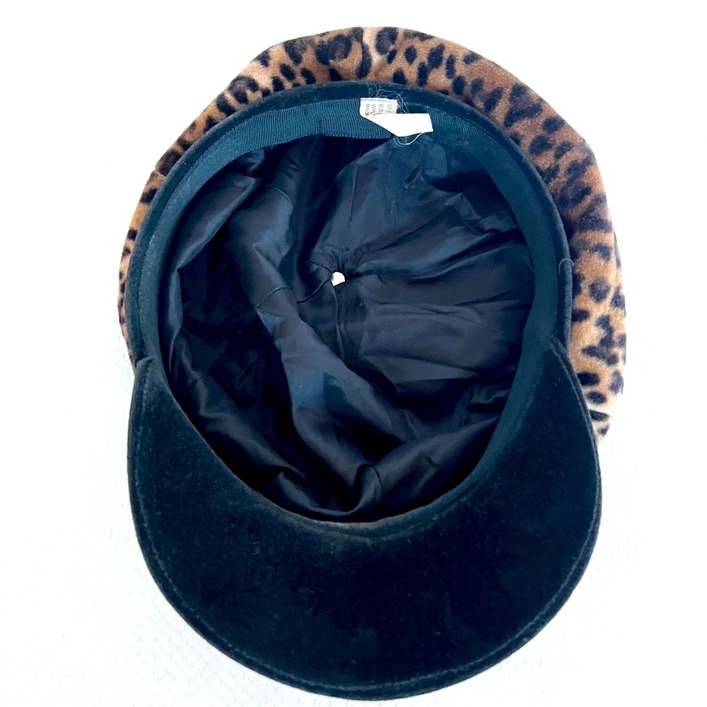 Vintage Women’s Faux Leopard Fall/Winter Newsboy Cap Hat Size S/M - Picture 13 of 15